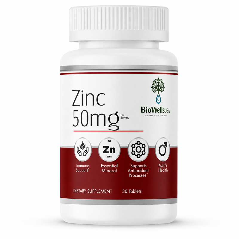 BioWellsUSA Zinc 50mg 30 Tablets